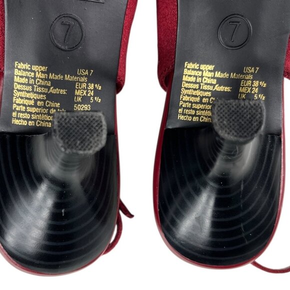 Predictions Jacelyn Red Faux Suede Heels Slingback Shoes Size 7 - Picture 12 of 16